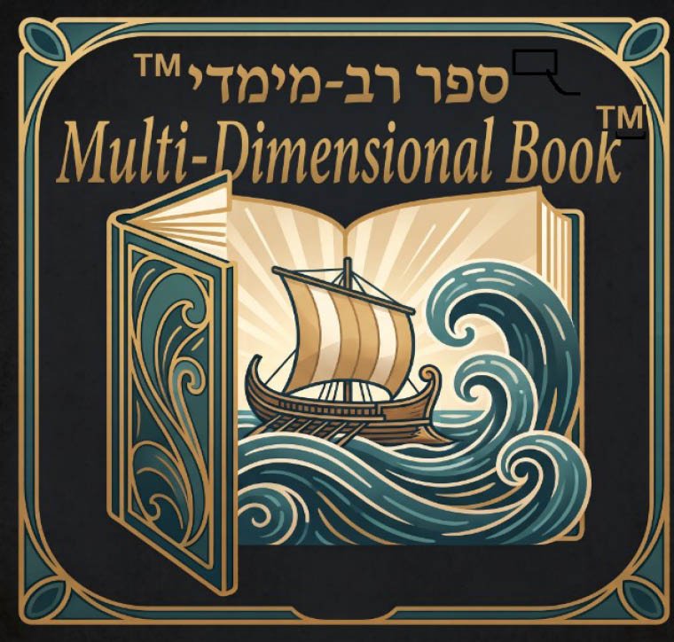 ספר פתוח עם ספינה מפרש שטה בגלים בסגנון איור וינטג' עם צבעים חמים וכחולים. Description generated by AI